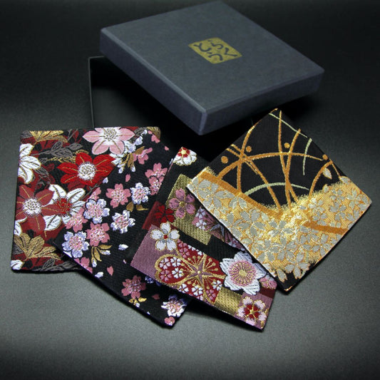 <Raku Tou> Japanese flower coaster set of 4 (box)